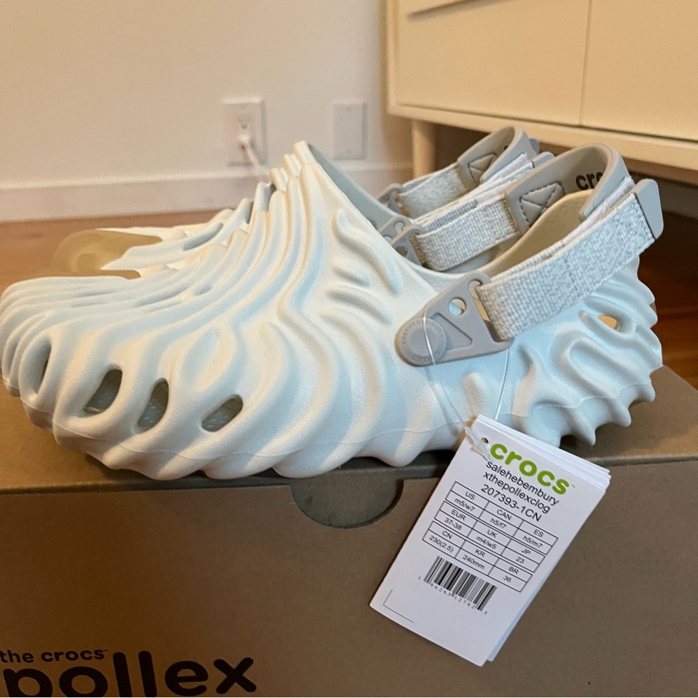 BRAND NEW salehe bembury x crocs polled clogs almost white mens 5 women’s 7